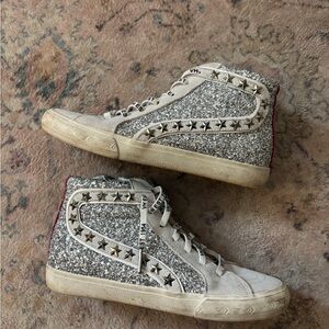 Vintage Havannah Glitter High-Top Sneakers with Star Accents